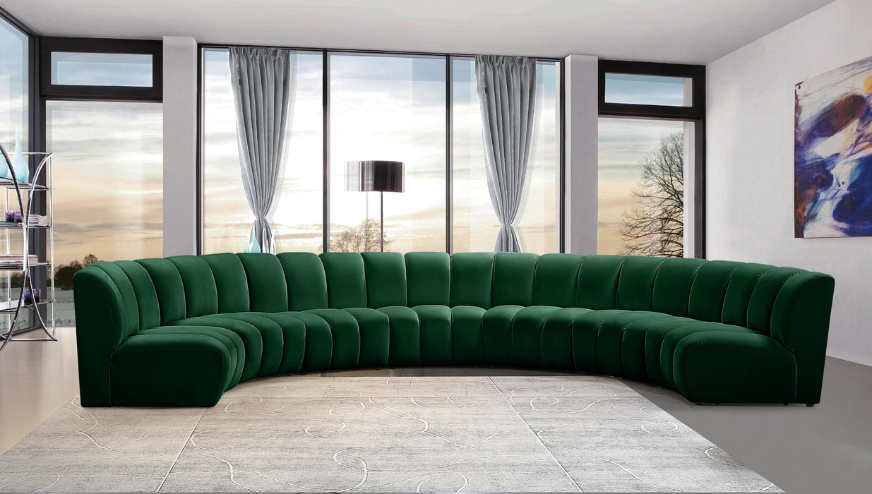 Infinity Green Velvet 7pc. Modular Sectional