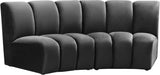 Infinity Grey Velvet 2pc. Modular Sectional - Home And Beyond