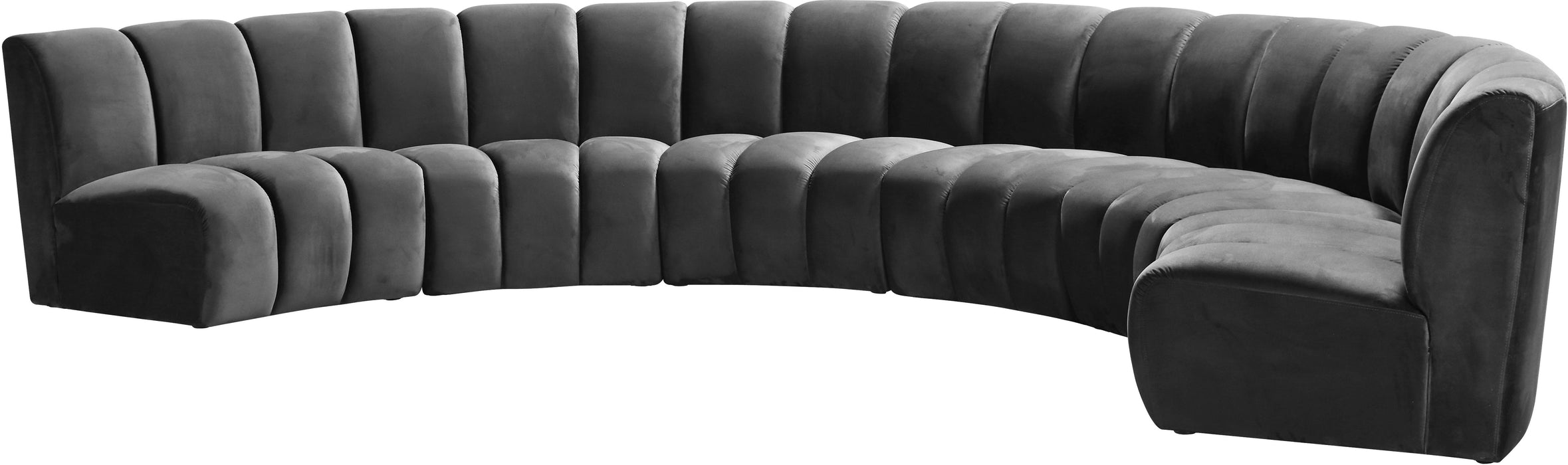 Infinity Grey Velvet 6pc. Modular Sectional - Home And Beyond