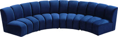 Infinity Navy Velvet 4pc. Modular Sectional - Home And Beyond