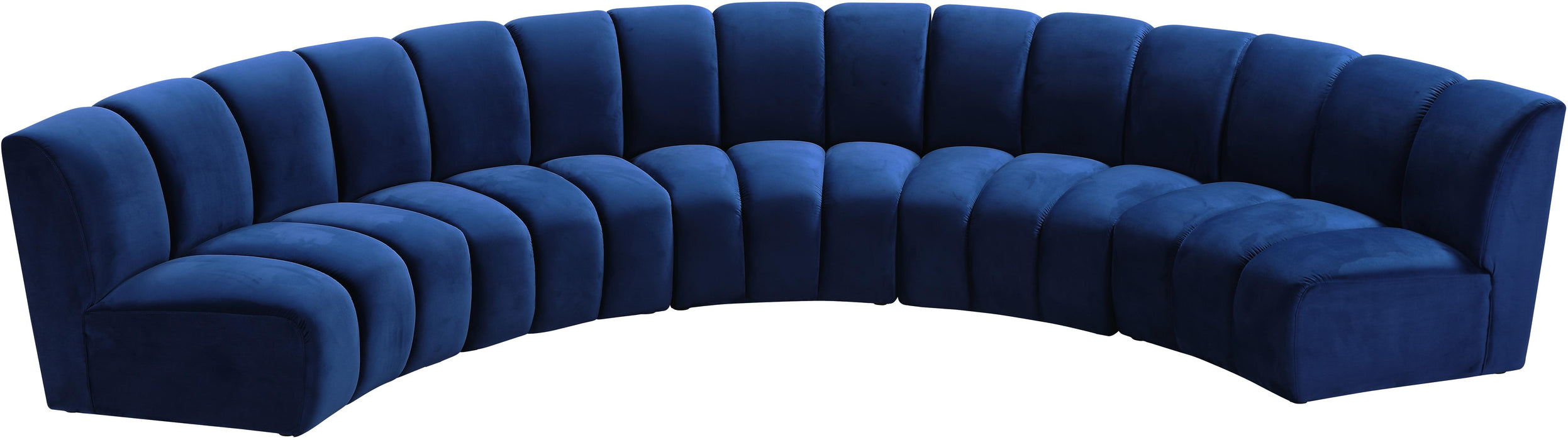 Infinity Navy Velvet 5pc. Modular Sectional - Home And Beyond