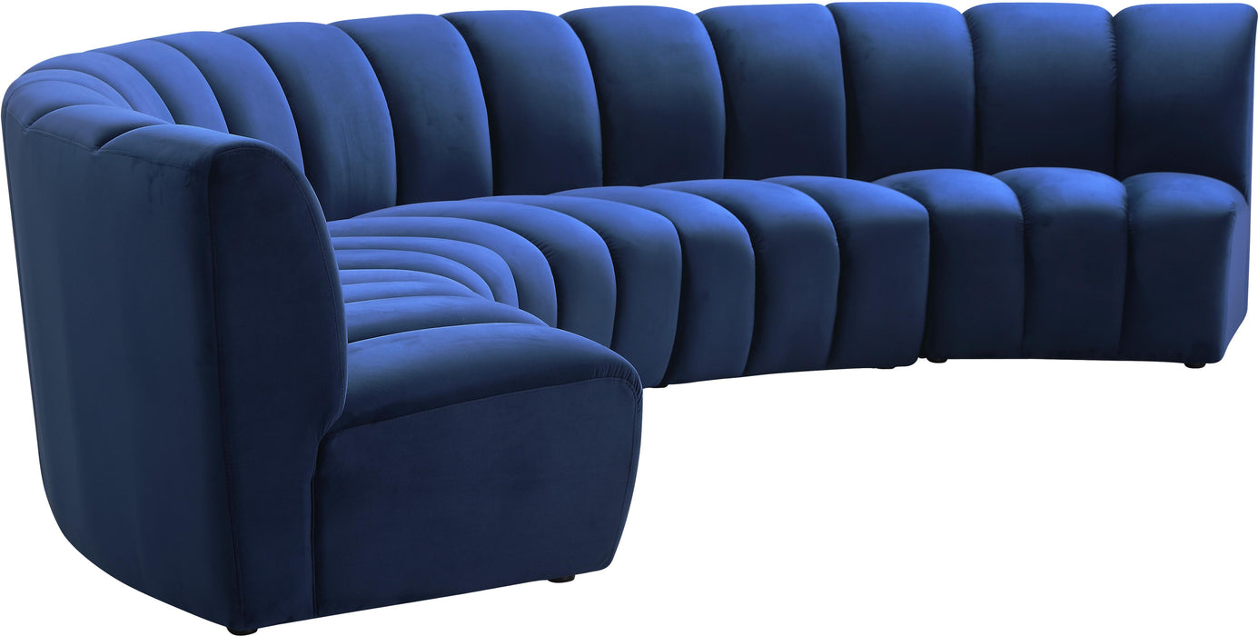 Infinity Navy Velvet 5pc. Modular Sectional - Home And Beyond