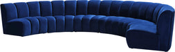 Infinity Navy Velvet 6pc. Modular Sectional - Home And Beyond