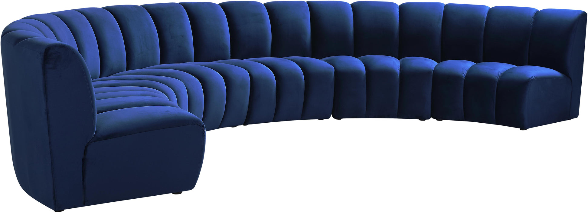 Infinity Navy Velvet 6pc. Modular Sectional - Home And Beyond