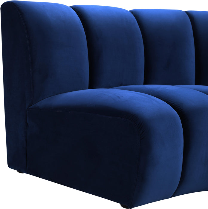 Infinity Navy Velvet 9pc. Modular Sectional - Home And Beyond