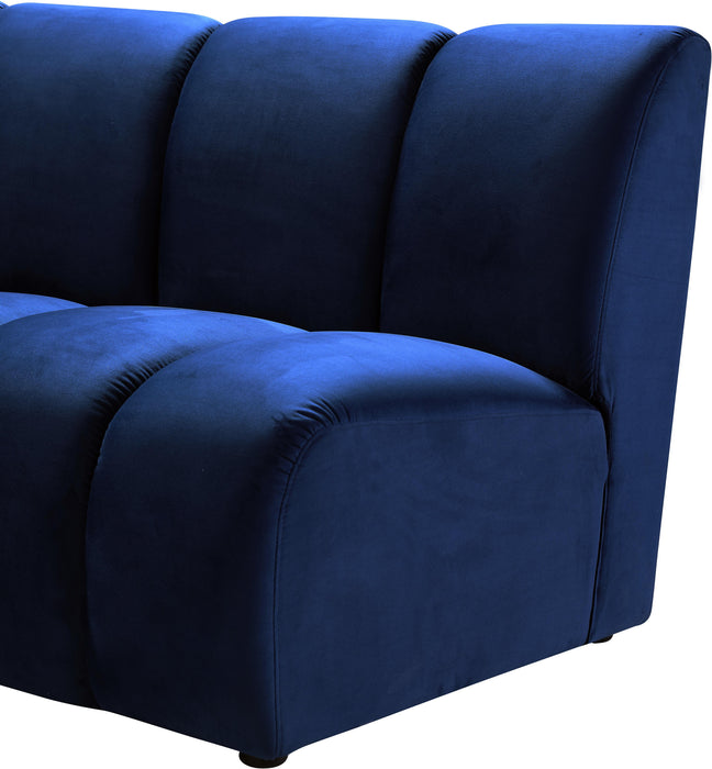 Infinity Navy Velvet 4pc. Modular Sectional - Home And Beyond