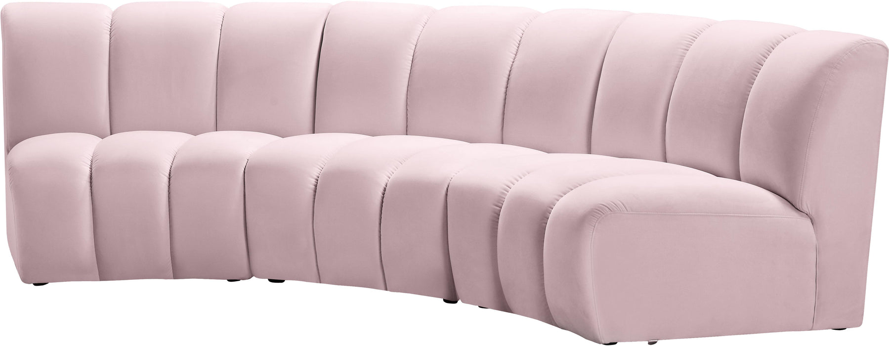 Infinity Pink Velvet 3pc. Modular Sectional - Home And Beyond