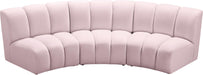 Infinity Pink Velvet 3pc. Modular Sectional - Home And Beyond