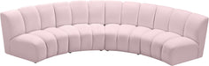 Infinity Pink Velvet 4pc. Modular Sectional - Home And Beyond