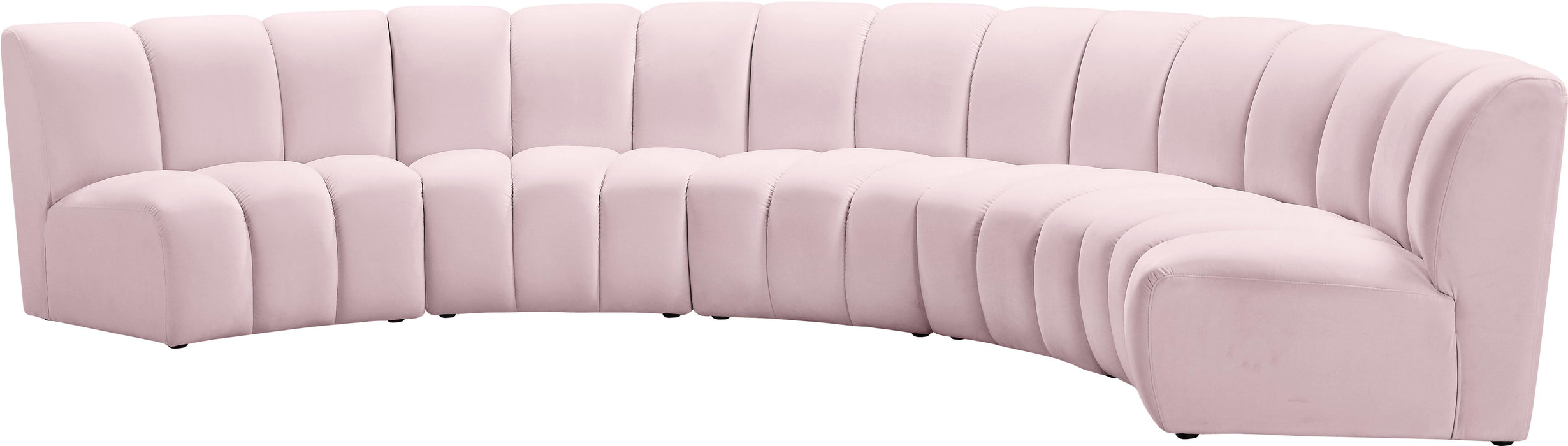 Infinity Pink Velvet 5pc. Modular Sectional - Home And Beyond