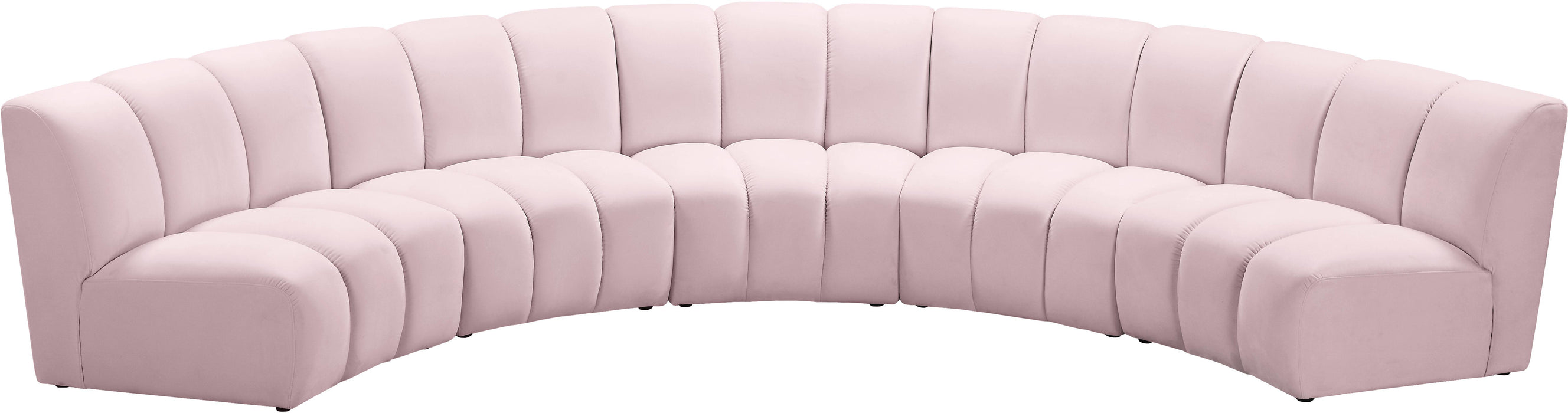 Infinity Pink Velvet 5pc. Modular Sectional - Home And Beyond