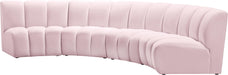 Infinity Pink Velvet 4pc. Modular Sectional - Home And Beyond