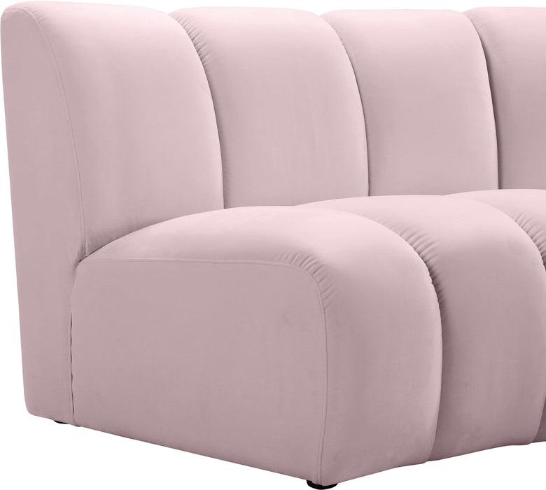 Infinity Pink Velvet 2pc. Modular Sectional - Home And Beyond
