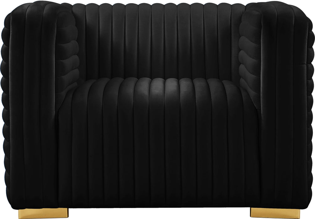 Ravish Black Velvet Chair