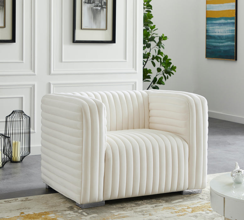 Ravish Cream Velvet Chair