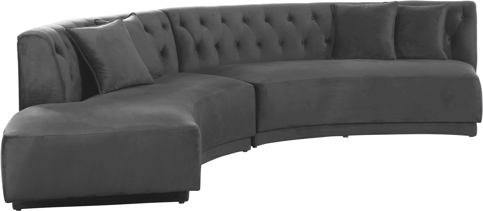 Kenzi Grey Velvet 2pc. Sectional