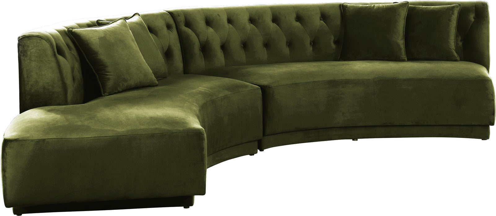 Kenzi Olive Velvet 2pc. Sectional