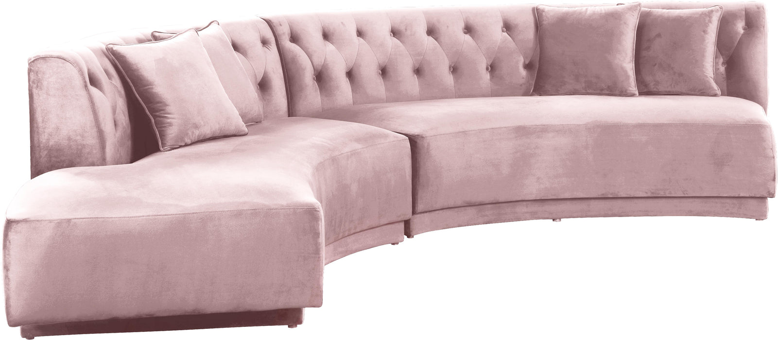 Kenzi Pink Velvet 2pc. Sectional