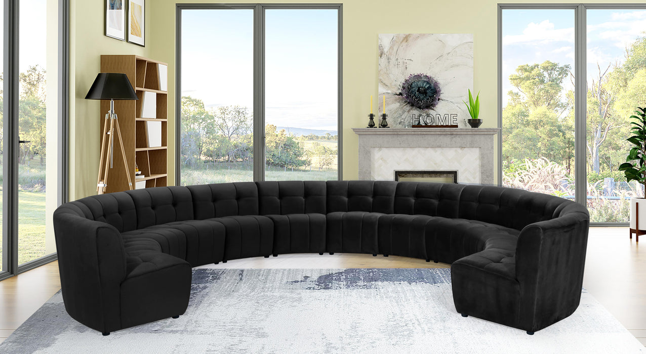 Limitless Black Velvet 12pc. Modular Sectional