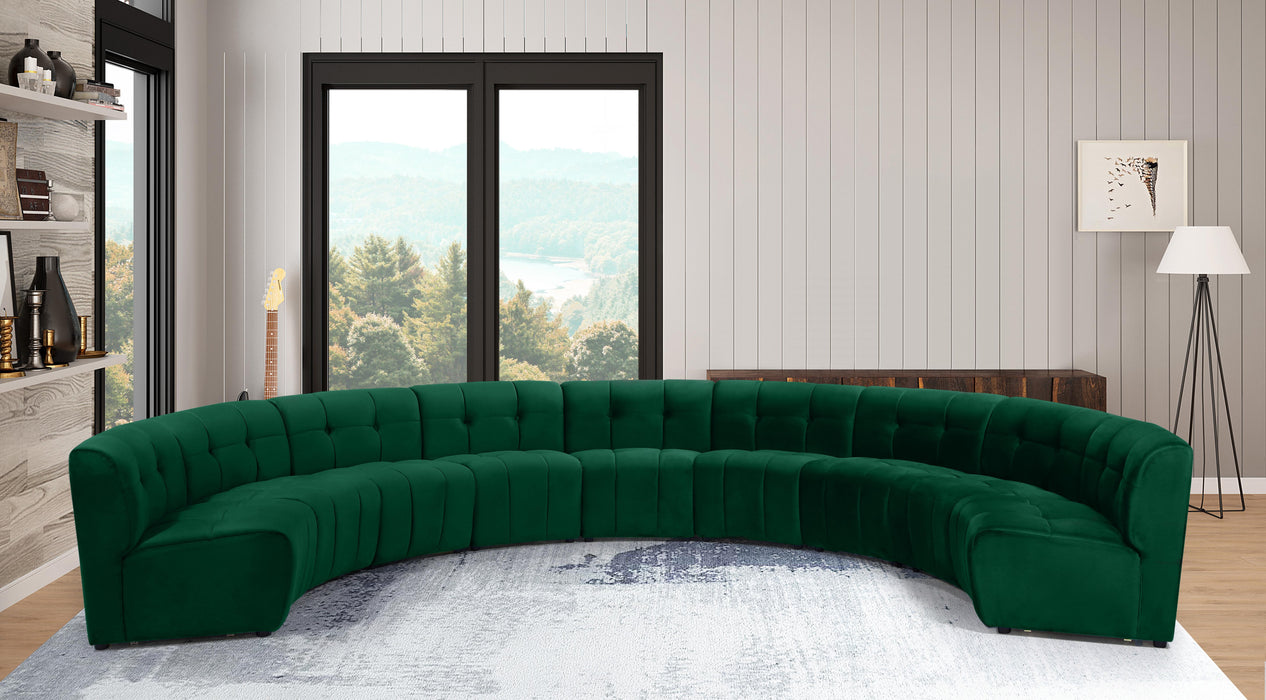 Limitless Green Velvet 9pc. Modular Sectional