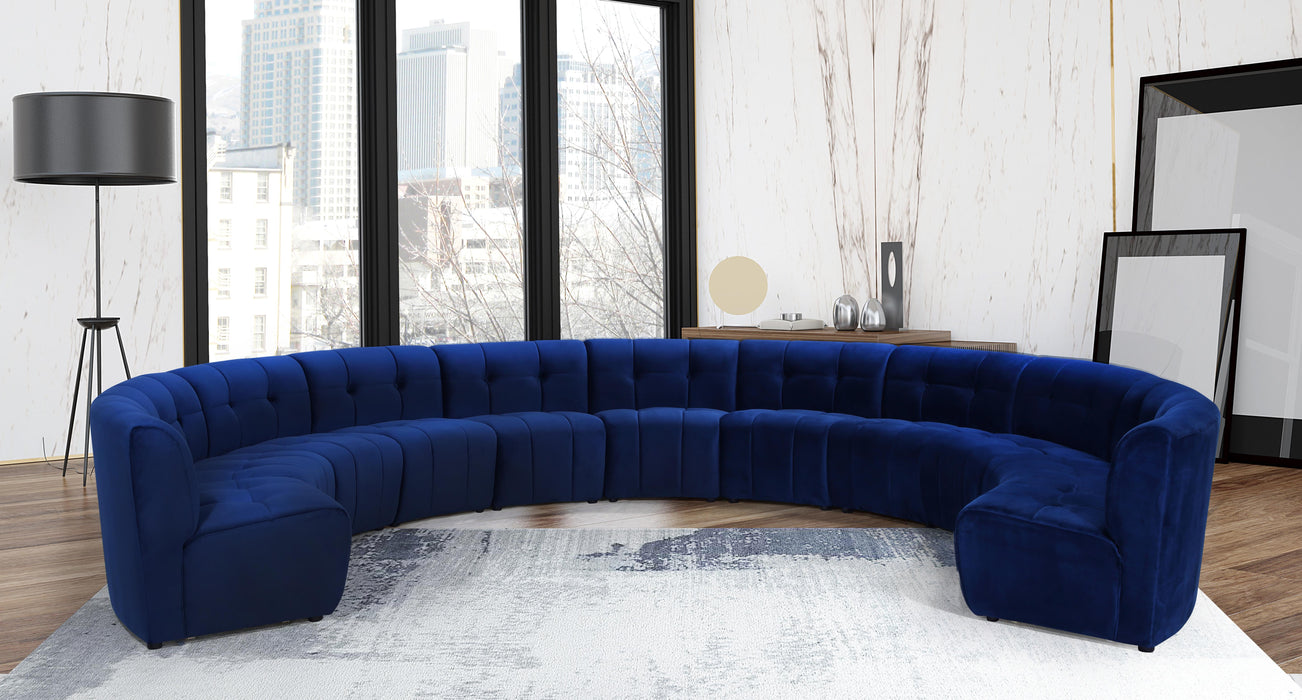 Limitless Navy Velvet 11pc. Modular Sectional