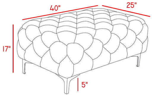 Mercer Navy Velvet Ottoman - Home And Beyond