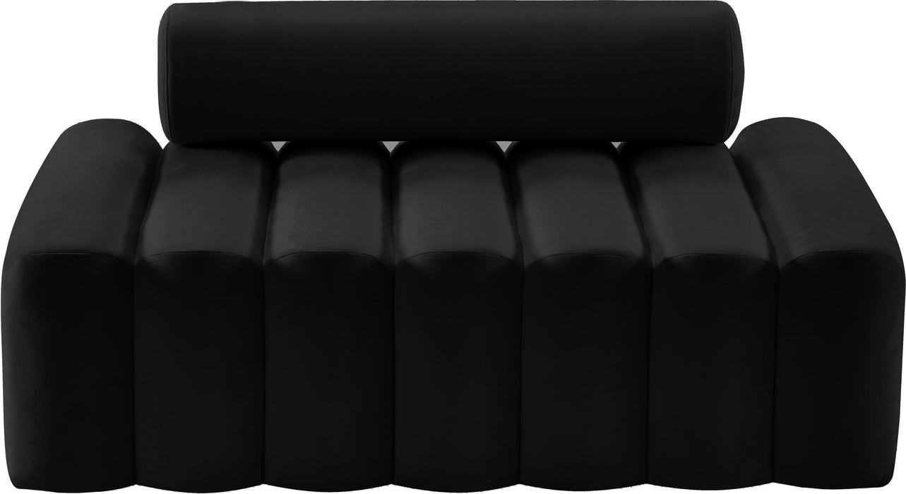 Melody Black Velvet Loveseat