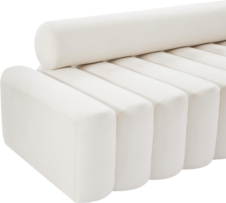 Melody Cream Velvet Sofa - Home And Beyond