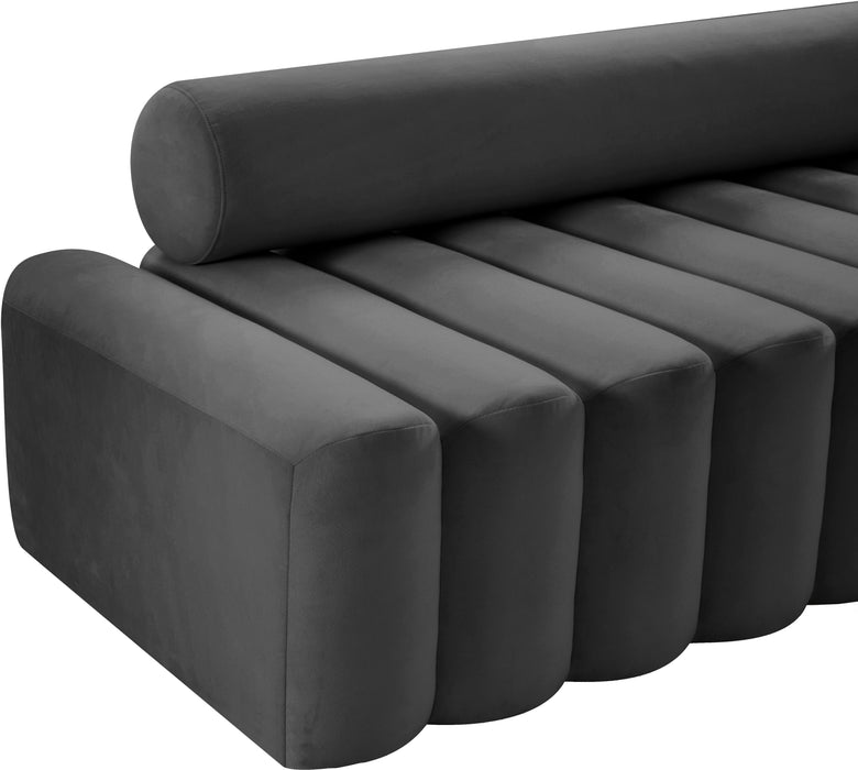 Melody Grey Velvet Sofa - Home And Beyond
