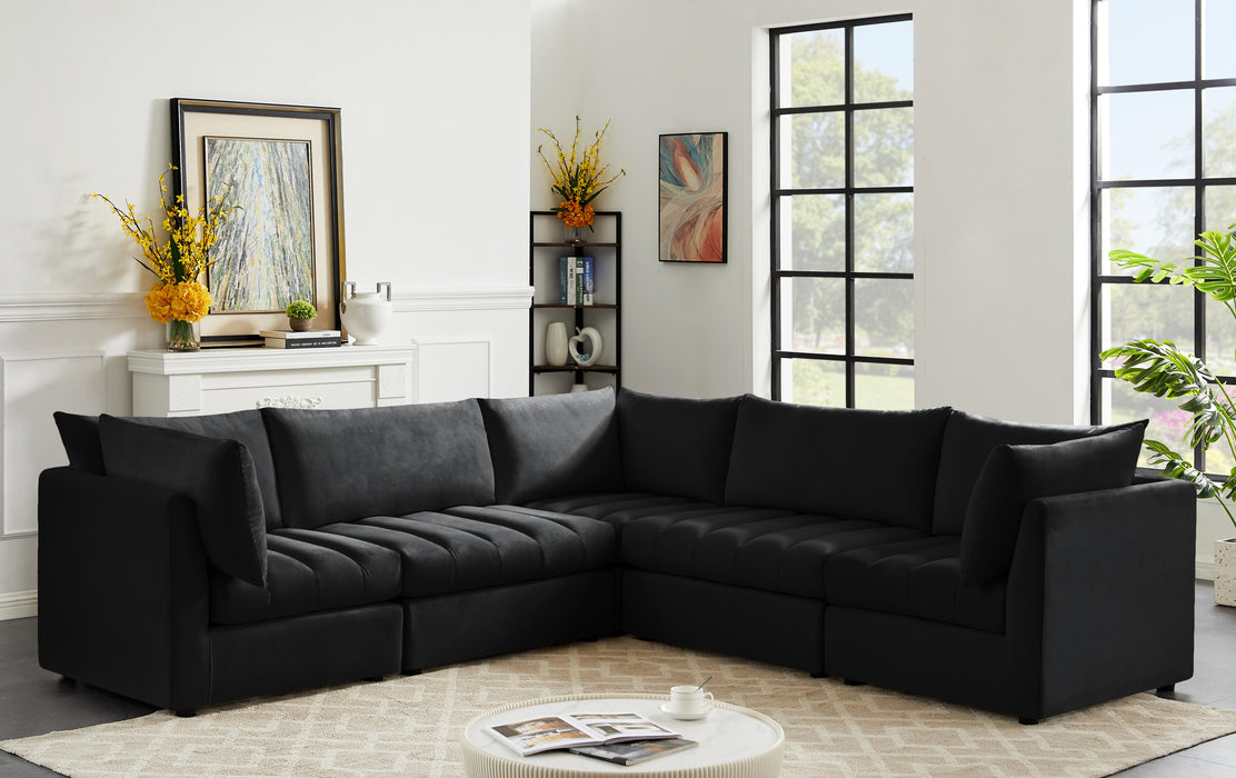 Jacob Black Velvet Modular Sectional