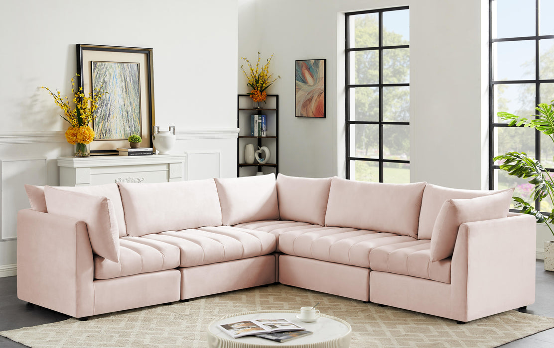 Jacob Pink Velvet Modular Sectional