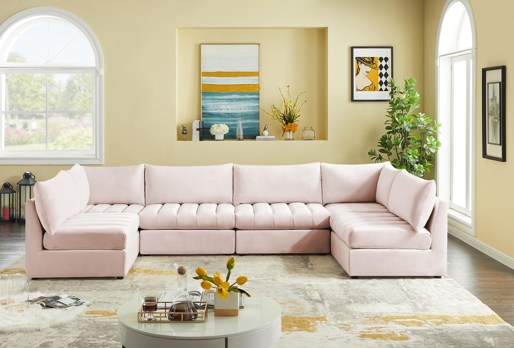 Jacob Pink Velvet Modular Sectional