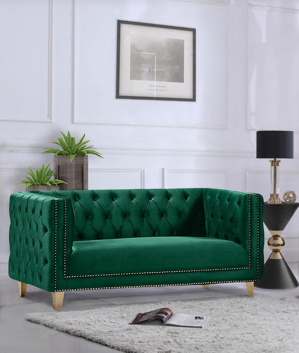 Michelle Green Velvet Loveseat