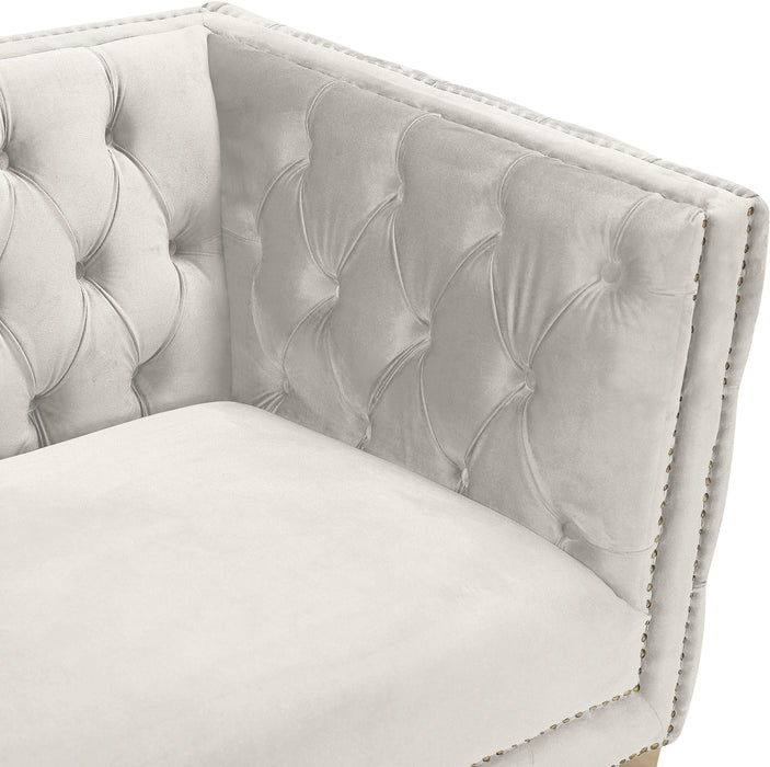 Michelle Cream Velvet Loveseat - Home And Beyond