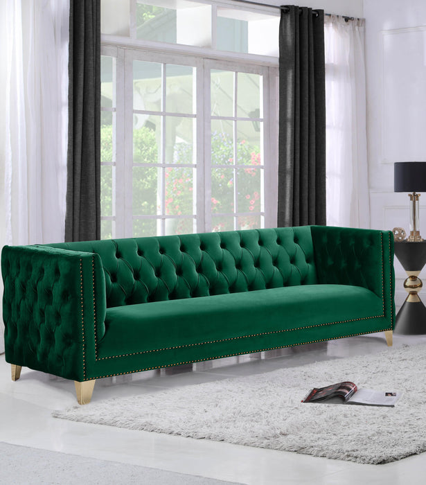 Michelle Green Velvet Sofa