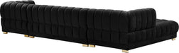 Gwen Black Velvet 3pc. Sectional (3 Boxes) - Home And Beyond