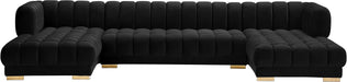 Gwen Black Velvet 3pc. Sectional (3 Boxes) - Home And Beyond