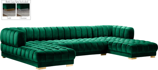 Gwen Green Velvet 3pc. Sectional (3 Boxes) image