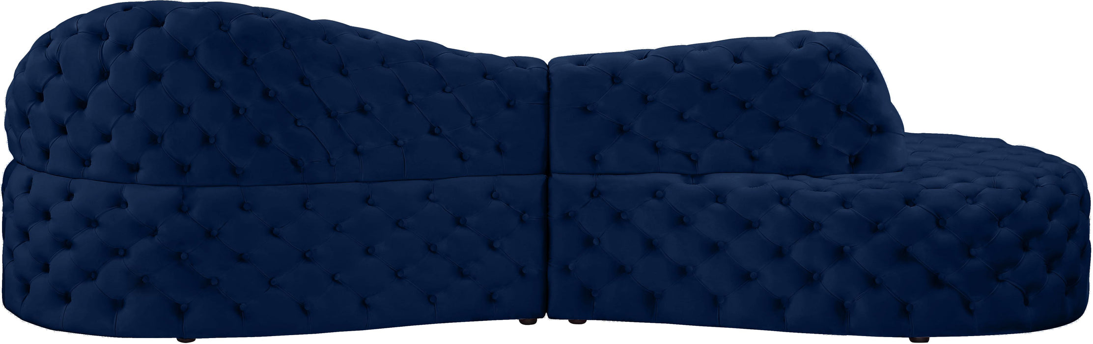 Royal Navy Velvet 2pc. Sectional