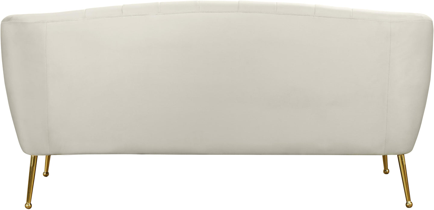 Tori Cream Velvet Loveseat