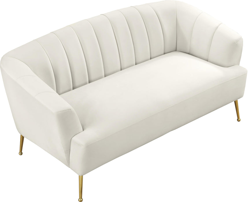 Tori Cream Velvet Loveseat