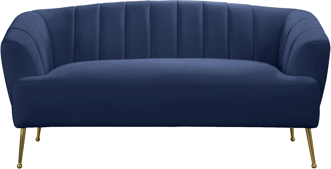 Tori Navy Velvet Loveseat