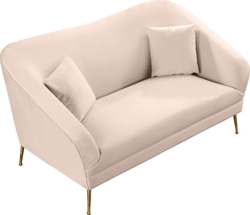 Hermosa Pink Velvet Loveseat