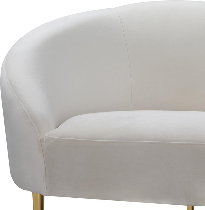 Ritz Cream Velvet Loveseat