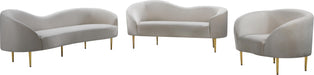 Ritz Cream Velvet Chair - Home And Beyond