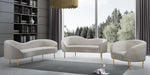Ritz Cream Velvet Loveseat - Home And Beyond