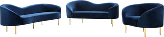 Ritz Navy Velvet Loveseat - Home And Beyond