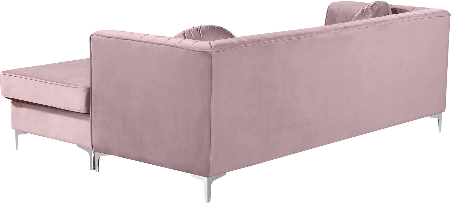 Eliana Pink Velvet 2pc. Reversible Sectional