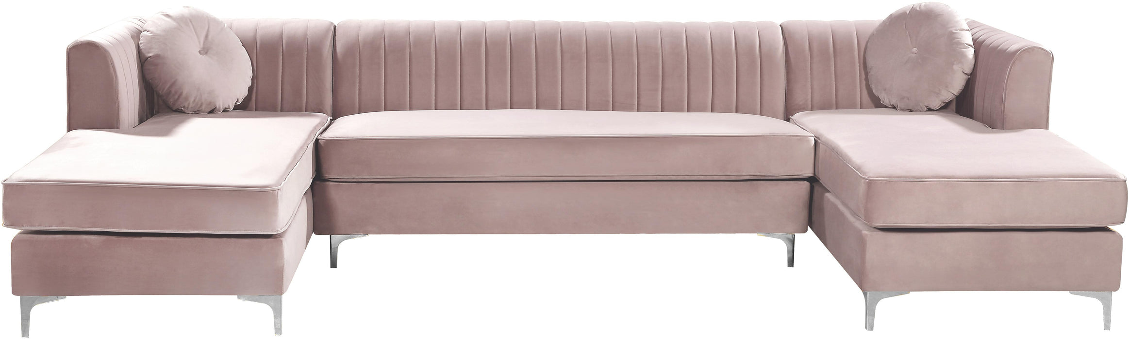 Graham Pink Velvet 3pc. Sectional