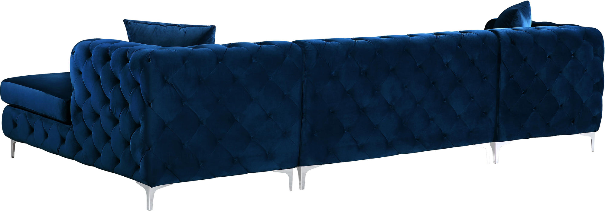 Gail Navy Velvet 3pc. Sectional